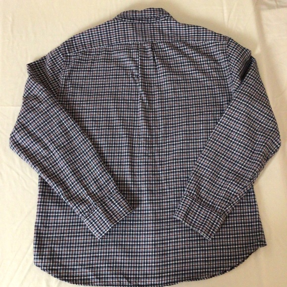 J CREW Button Up Plaid Flannel Blue/Red Shirt L - Picture 5 of 5